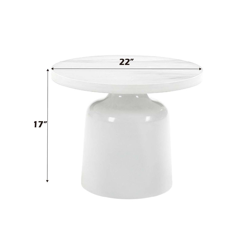 High Gloss Finish Round End Table