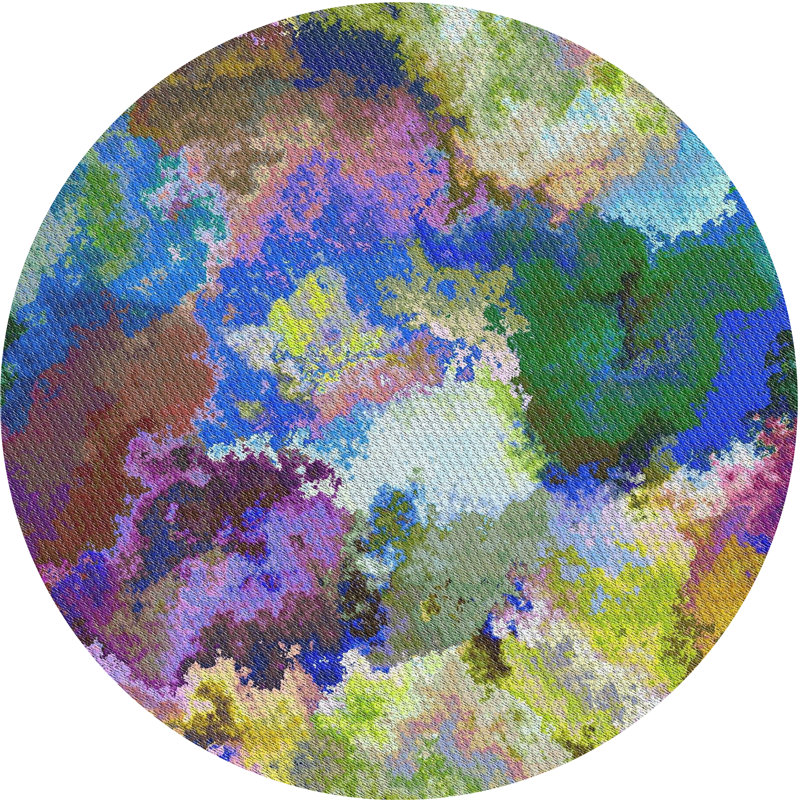 Vert Tapis décoratif, Rond 6 pi