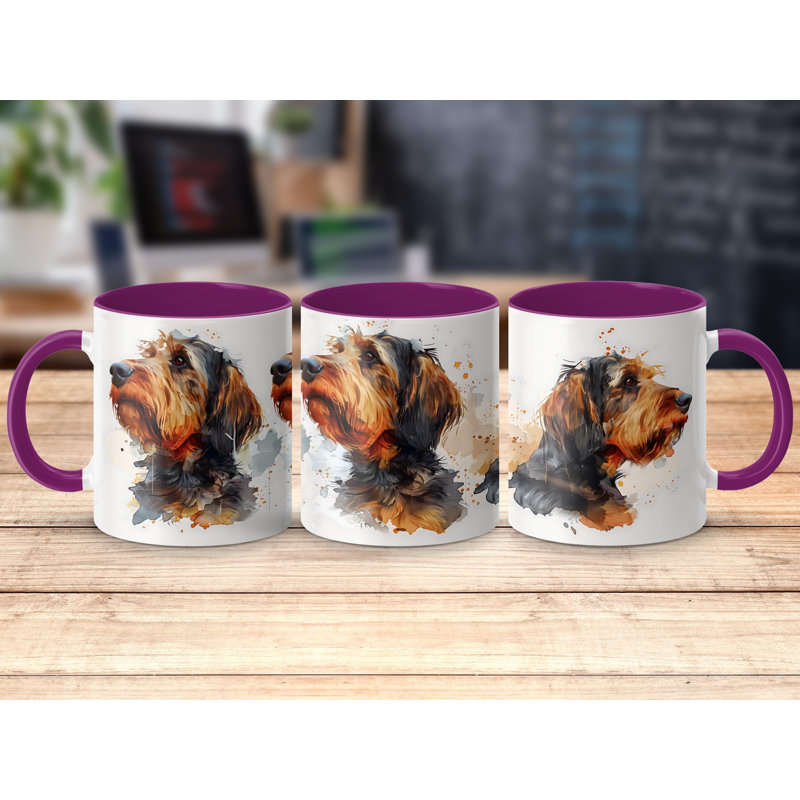 11oz Watercolour Bichon Frise Dog Coffee Mug, 2, Purple