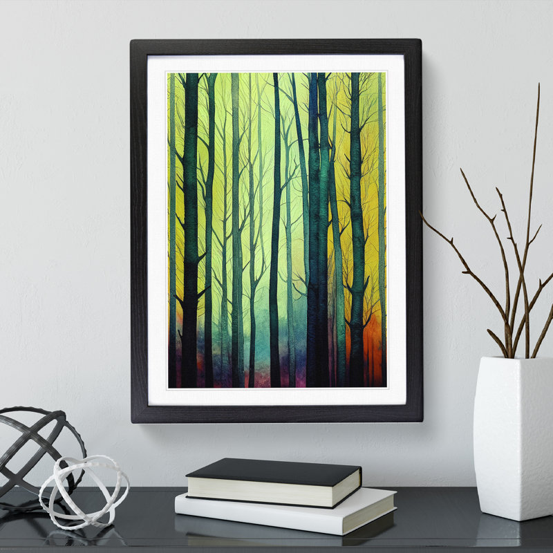 Forest No.1 - Single Picture Frame Painting, 64cm H x 46cm W x 2cm D, Black