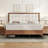 Behka Queen Solid Wood Platform Bed with Upholstered Tufted Headboard,Walnut-1772858300-1772858242