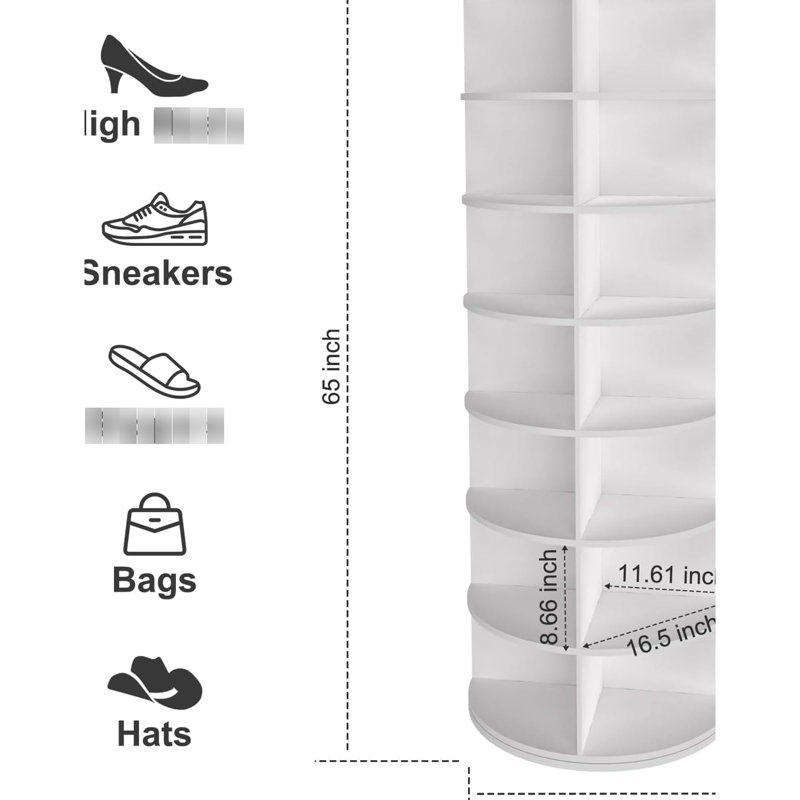 Range-chaussures à 7 niveaux blanc