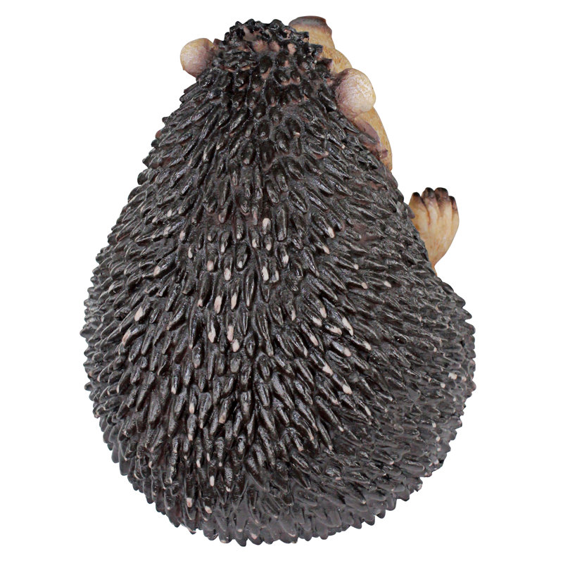 Small Beige and Brown Resin Laughing Hedgehog Garden Statue