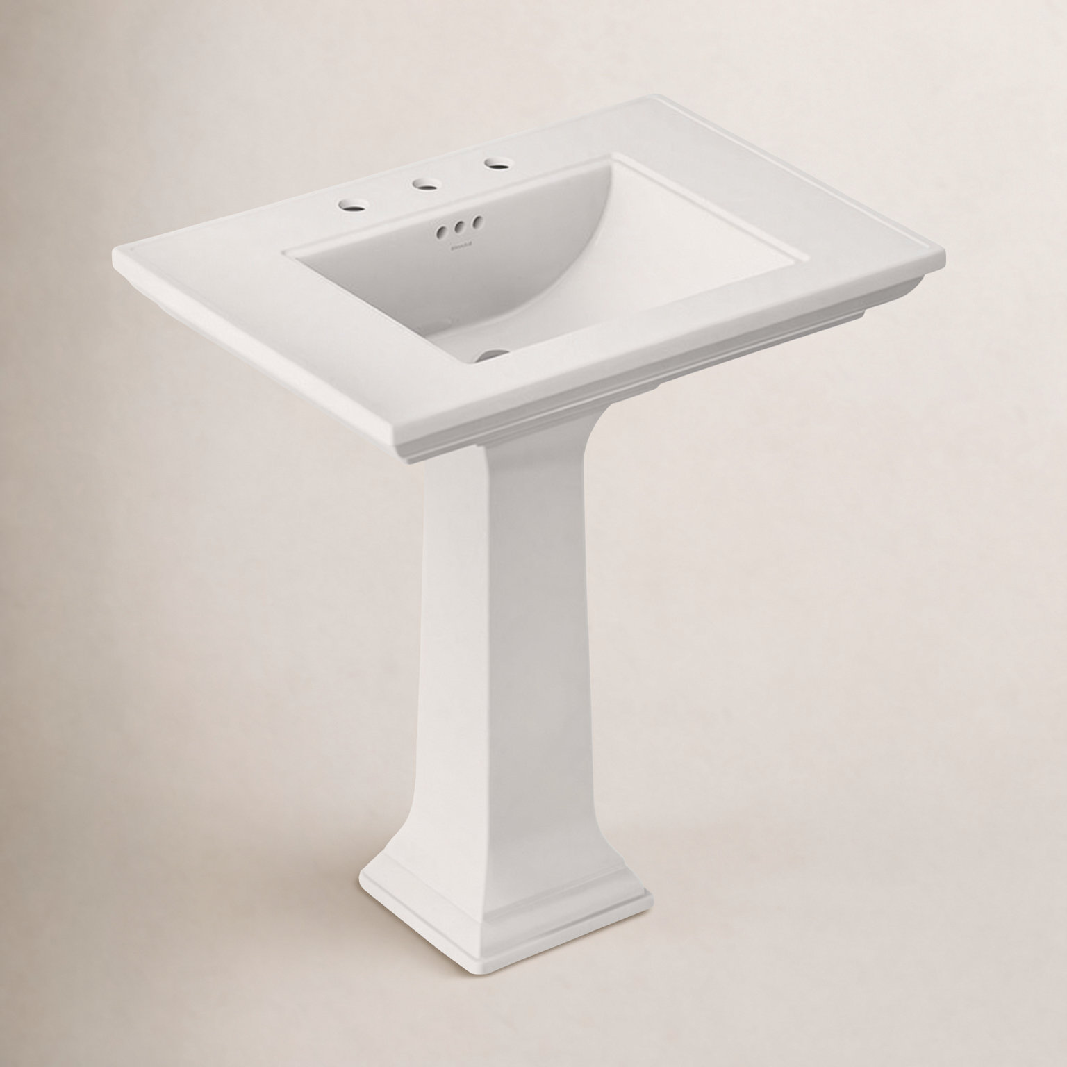 Memoirs Stately Pedestal Bathroom Sink, White, 8" Centers, 34.75" H x 22.19" W x 30.69" L