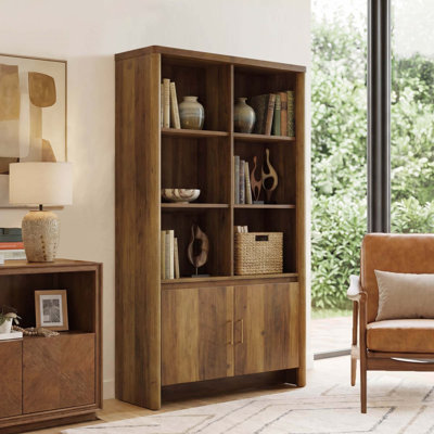 Bibliothèque de 59,3 po de hauteur avec armoire de rangement