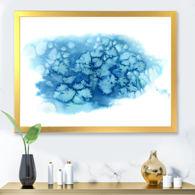 «Blue Turquoise Cloud Abstract», peinture sur toile à cadre flottant