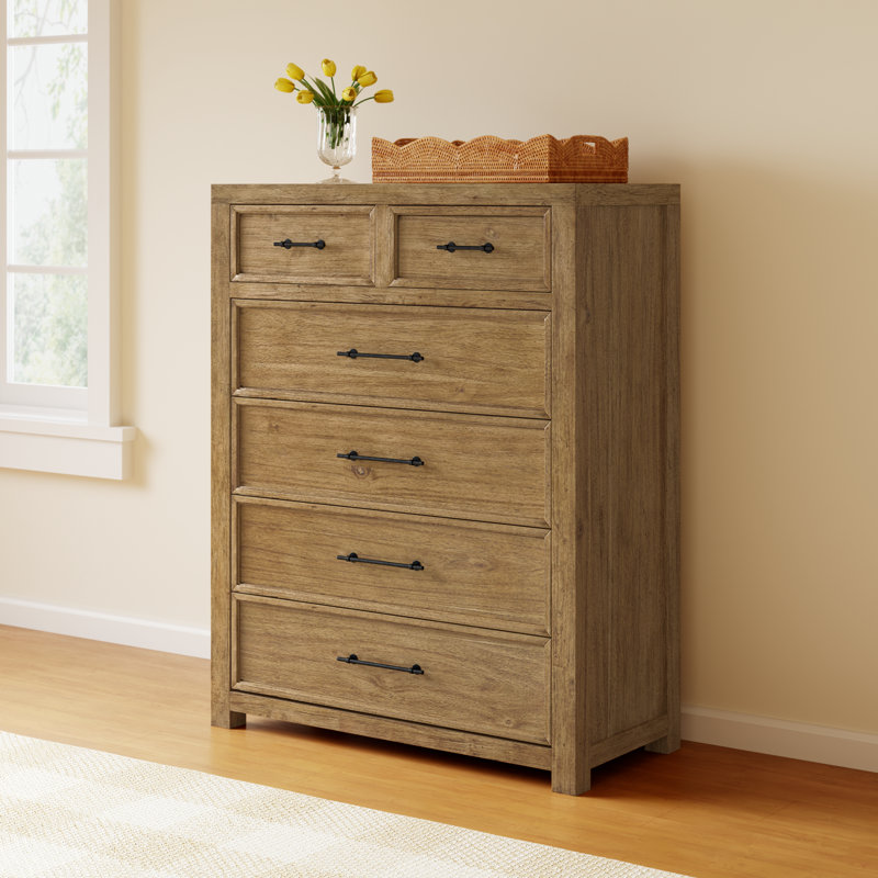 Oakland 6-Drawer Vertical Chest, Toasted Almond