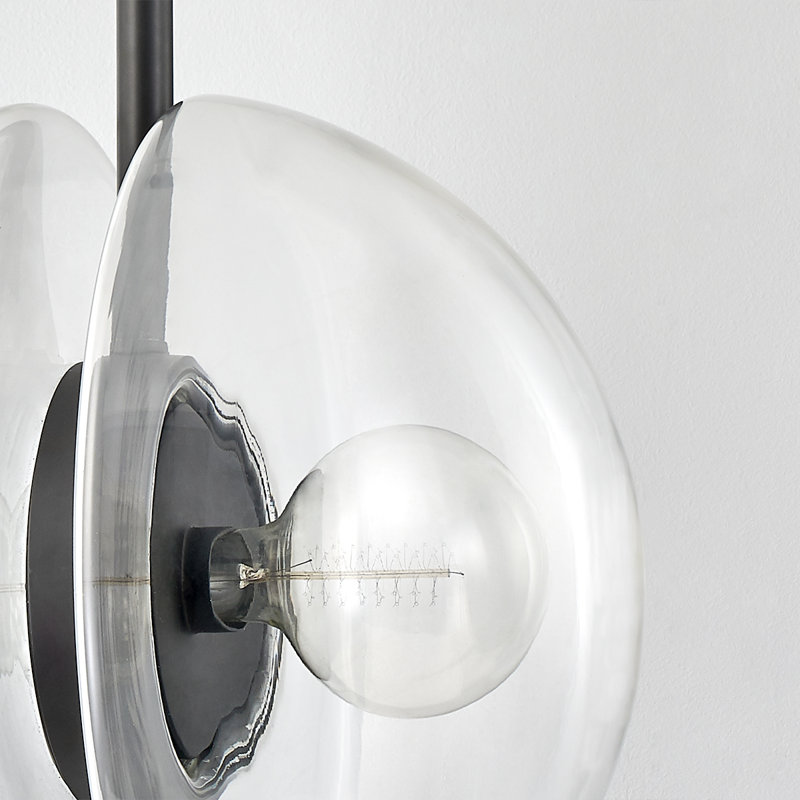 KERT 2 LIGHT PENDANT, Black Brass, 23.75" H x 17" W x 17" D