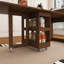 Table à manger extensible, îlot de cuisine avec meuble de rangement et prise électrique-870752337