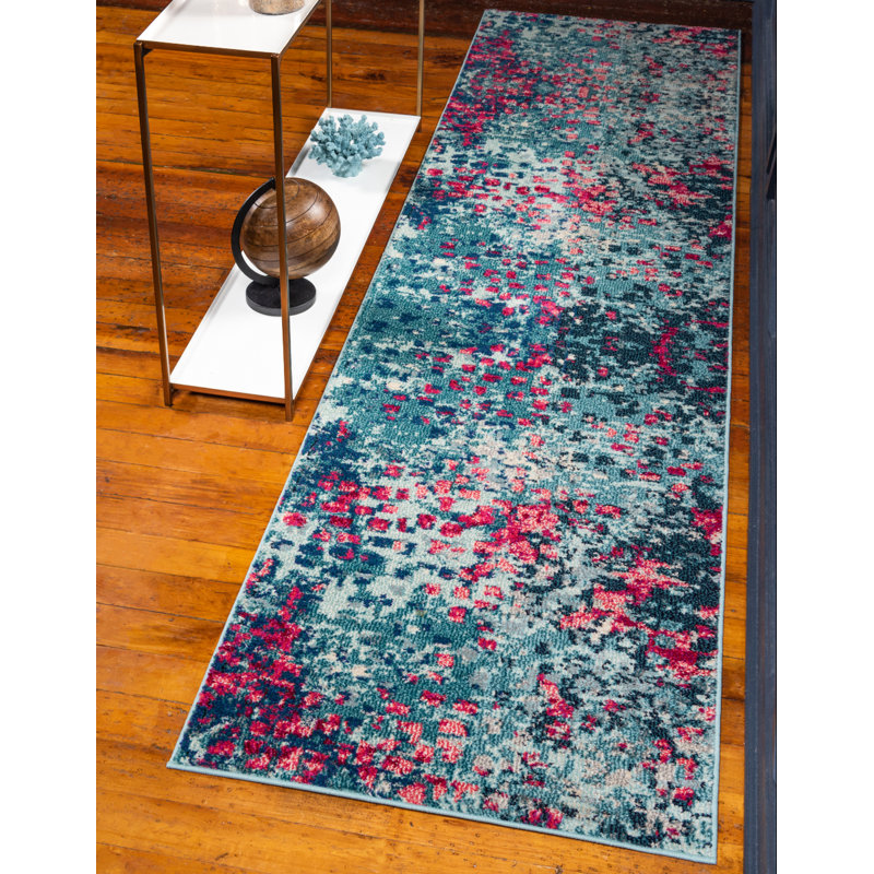 Tapis abstrait Auyeung, Tapis de couloir 2 pi 7 po x 10 pi