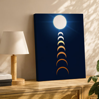 Toile, image frappante d'une série d'éclipses solaires avec art mural, série de formes de croissant disposées en arc gracieux contre toile
