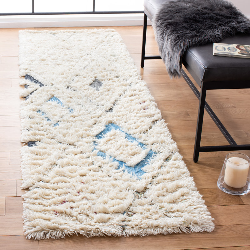 Powell Shag Hand Tufted Wool Southwestern Rug, Runner 2'3" x 8'