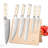 6-Piece Damascus VG10 Knife Set w/Magnetic Block