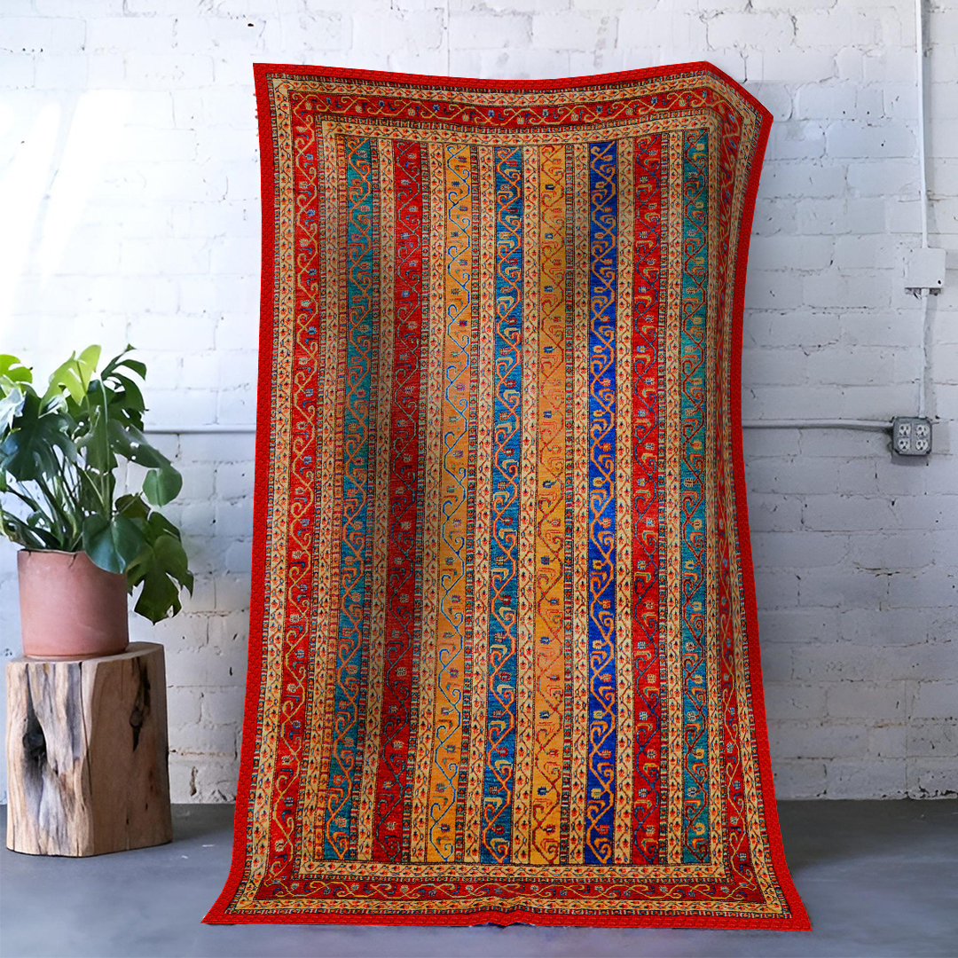 Bungalow Rose Multi-Colored Traditional Motif Stripe Patterned Vintage ...