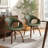 Bocea 17.32'' H Swivel Faux Leather Upholstery Dining Armchairs (Set of 2)-113608650-113608651