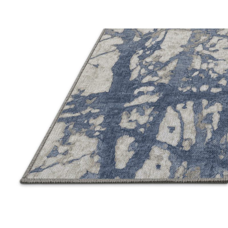 Machine Washable Gray Area Rug, Rectangle 2' x 3'