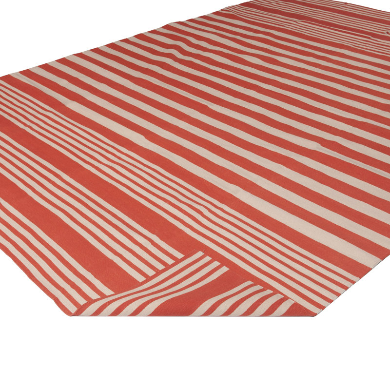 Red Flatweave Cotton Rug - 8'1"" x 11'1""