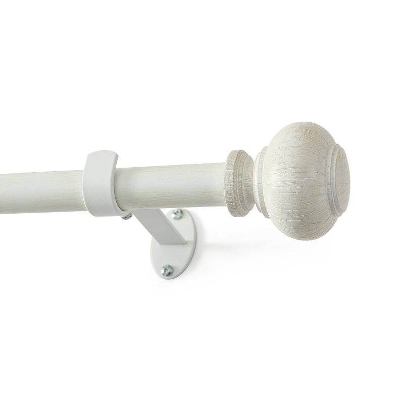 Tringle à rideau ajustable Samir Rustic, L 86 po x L 120 po, Blanc