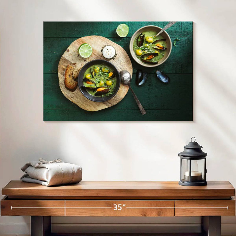 Yarlin Mussel And Spinach Soup, 16" H x 24" W