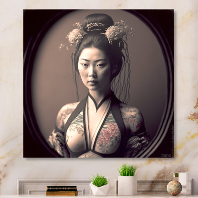 «Japanese Vintage Edo Portrait - Woman Asian», reproduction sur toile