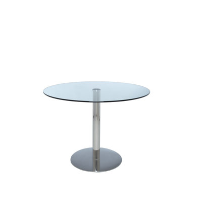 Round Glass Top Metal Base Dining Table