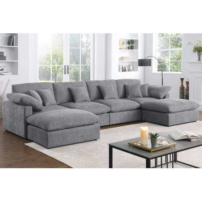  Canapé modulaire en chenille 6 pièces