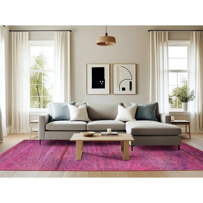Tapis marocain tissé à la machine Alsexander, Rectangle 6 pi x 9 pi