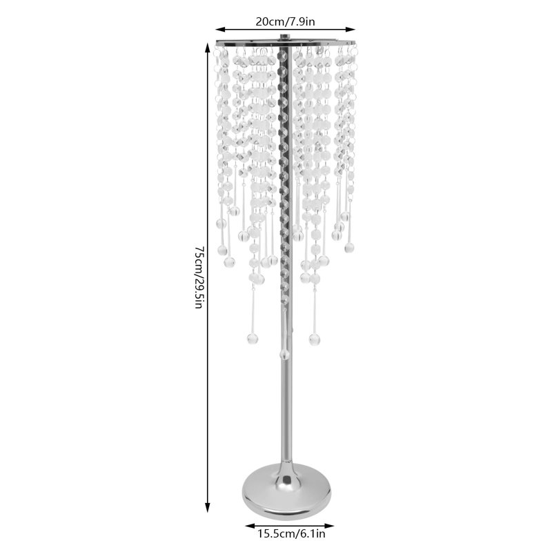 10 pièces pour table en cristal argent / or pour mariage et fêtes , Argent, H 29,5 po x l 7,9 po x P 7,9 po