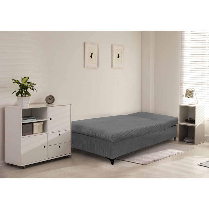 Obla Upholstered Chaise Lounge, Grey/Brown/Blue