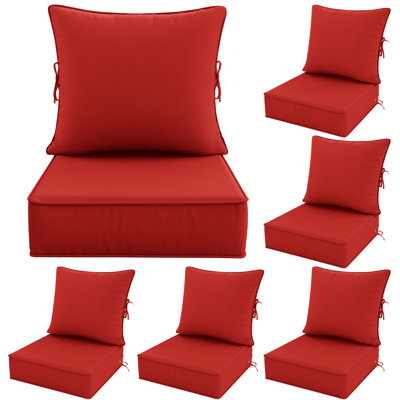 Outdoor Deep Seat Cushion Set – 6.5” Thick, Non-Slip Patio Cushions For Chairs, Sofas, And Couches