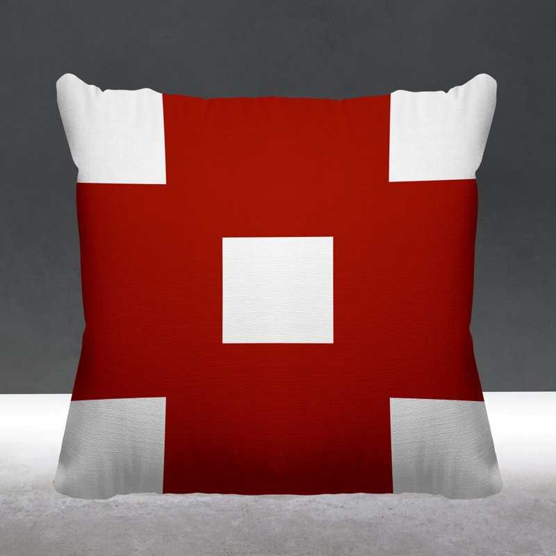 Housse et insert de coussin extérieur Luella, Rouge, 16 po x 16 po