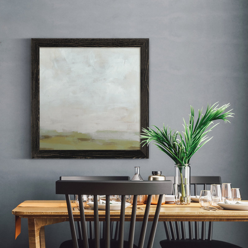 Moss horizon I, reproduction d’art encadrée, H 27,5 po x l 27,5 po x P 1,5 po, Toile encadrée noire, Pas de tapis