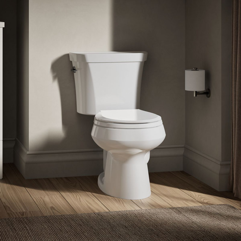 Wellworth™ 1.6 GPF Round Two-Piece Toilet (Seat Not Included), White, Left-Hand