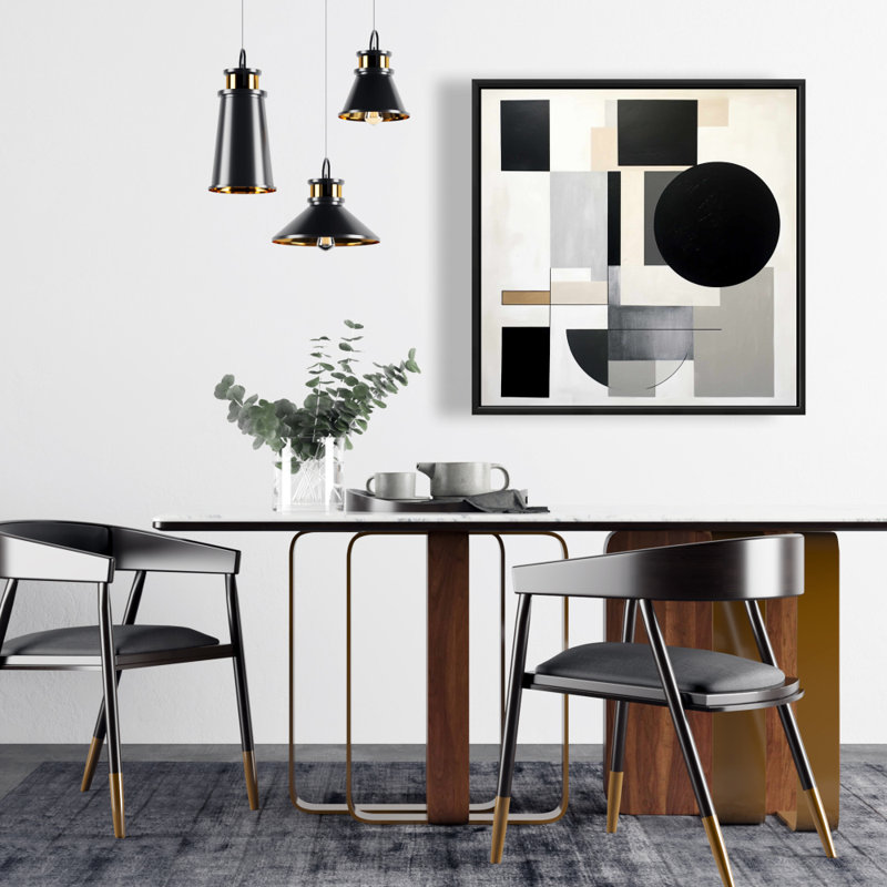 Toile encadrée à motifs de formes minimalistes | Décoration intérieure
