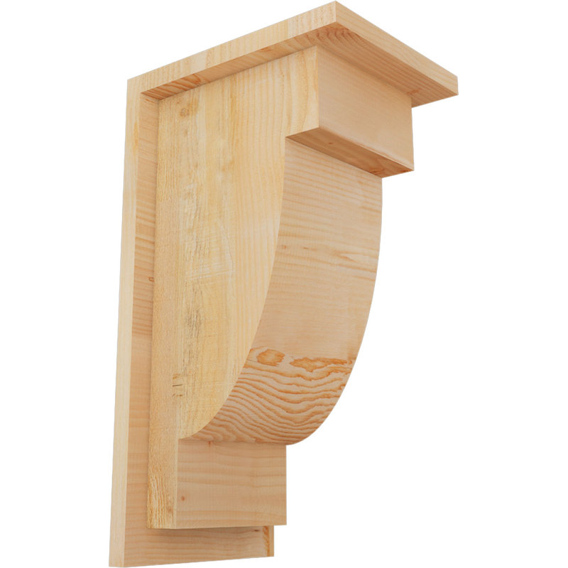Corbeau alpin avec contre-plaque, H 18 po x l 8 po x P 10 po, Sapin de Douglas, Sciage brut