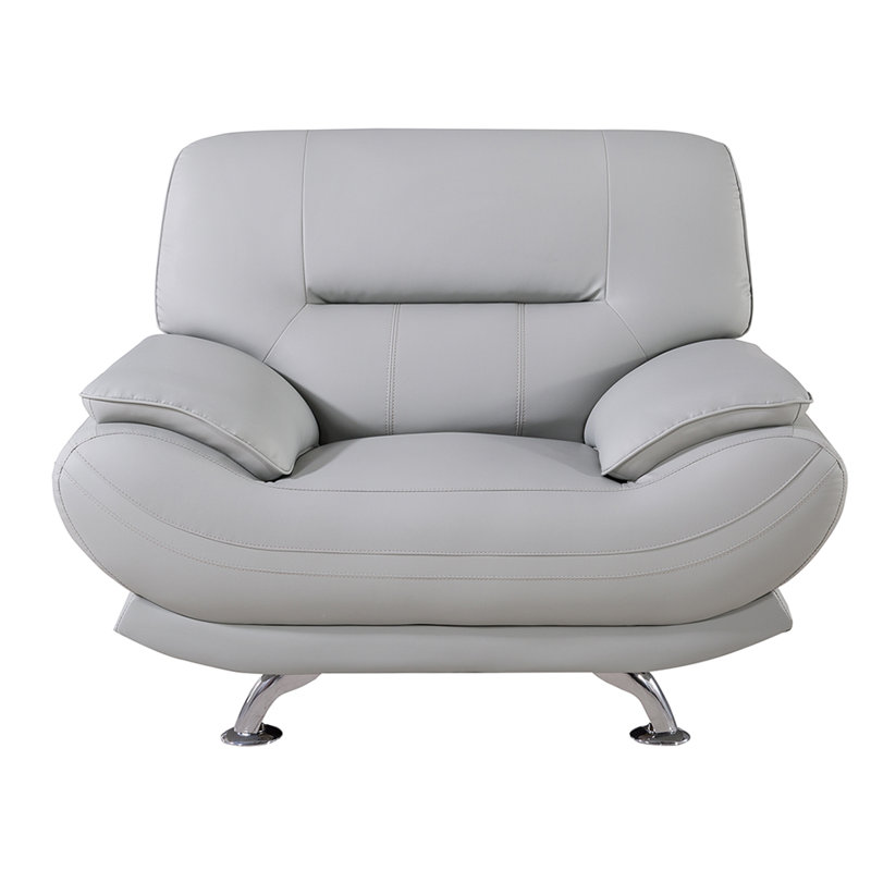 Méridienne Zimmer, Similicuir gris pâle