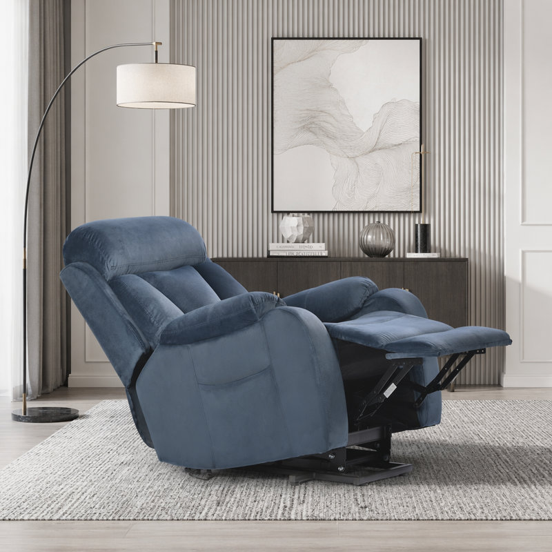 Fauteuil inclinable électrique Power Lift, Velours, Marine