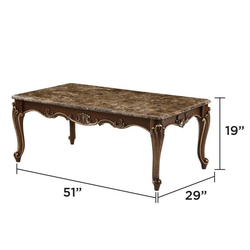 Table basse en treillis beige et noyer