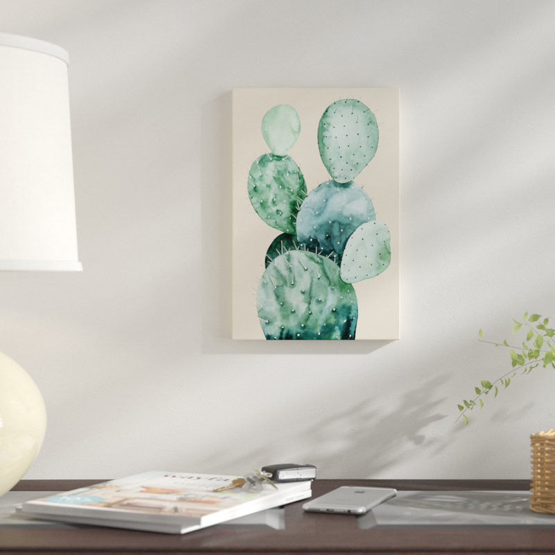 «Cactus on Coral II», impression sur toile, H 26 po x l 18 po x P 1,5 po, Toile tendue, Pas de tapis
