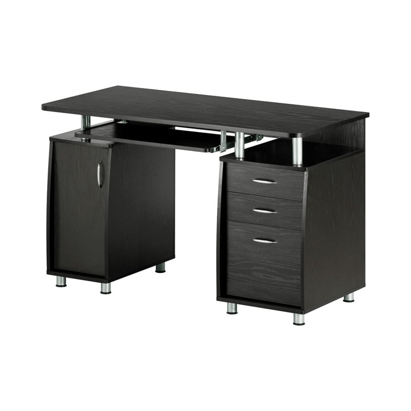 47.25" Ergonomic Computer Drawers & File Cabinet For Home Office Storage, Writing Desk