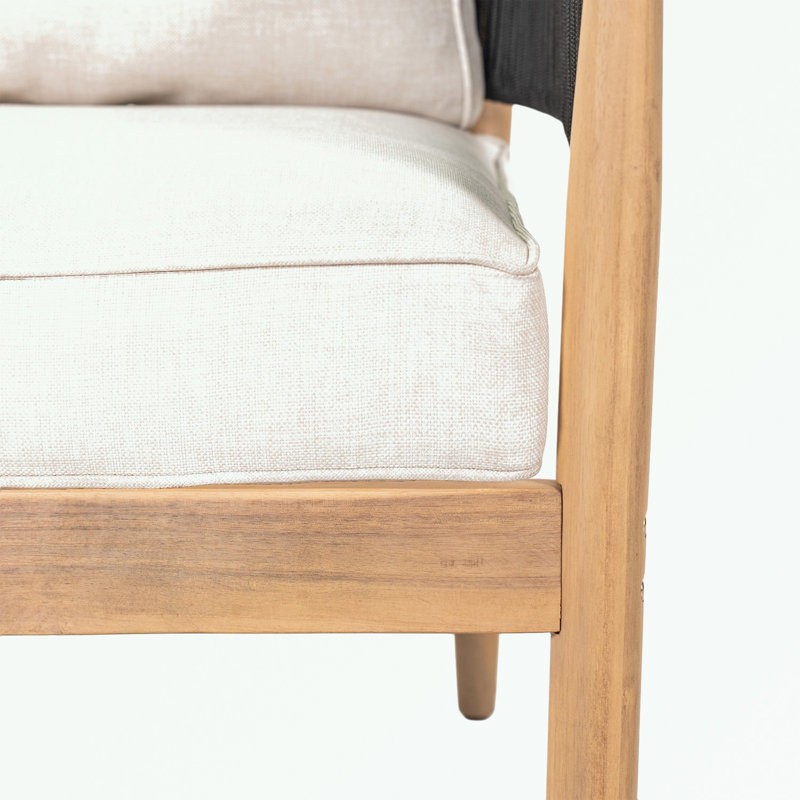 Ensemble de 2 chaises d'extérieur avec coussin moelleux, Noir