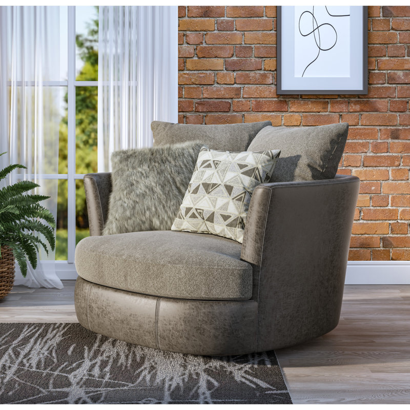 Hostivice Upholstered Swivel Chair And A Half