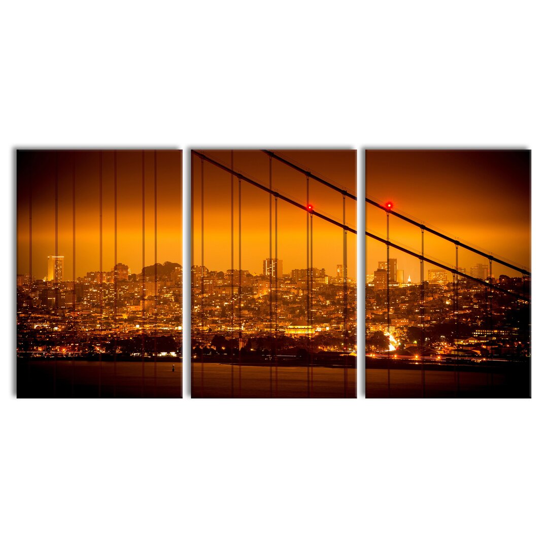 3-tlg. Leinwandbilder-Set San Francisco Skyline