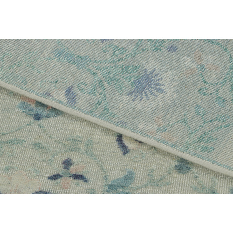 Block Print Floral Area Rug, Rectangle 10' x 14'