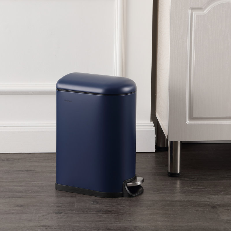 Poubelle à pédale en acier Roland, Bleu denim, 2,64 gallons