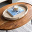 Table basse ovale brune - 39 po x 26 po x 16 po, conception élégante et classique, polyvalente pour le salon / la maison, style intemporel