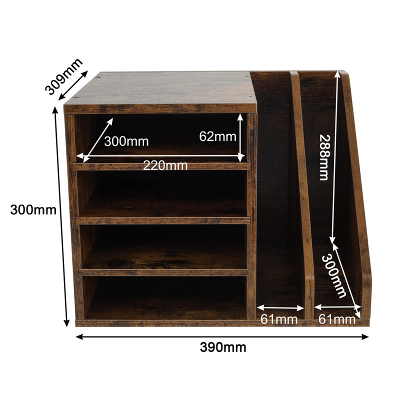 Munha Manufactured Wood Magazine Holder, Brown