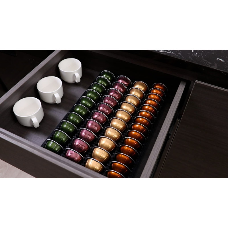 Black Plastic Coffee Pod Storage Holder Drawer Insert for Nespresso Vertuoline Capsules