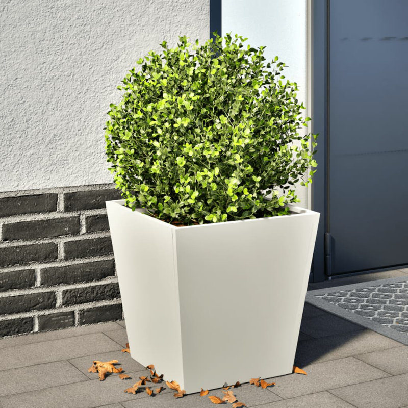 Chaely Metal Planter, Light Gray, 1, 19.69" H x 19.69" W x 19.69" D