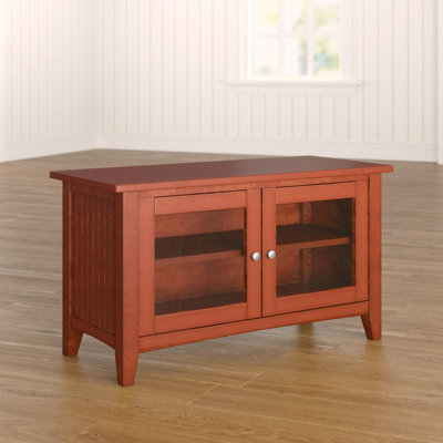 Ratcliff 36" Wide Cottage Beach House Design TV Stand with Glass Cabinet